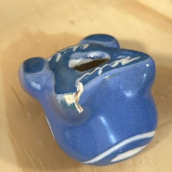 Pablo Zabal Chile Pottery Frog Signed Vintage Collectible Blue and White frog - Picture 6 of 6